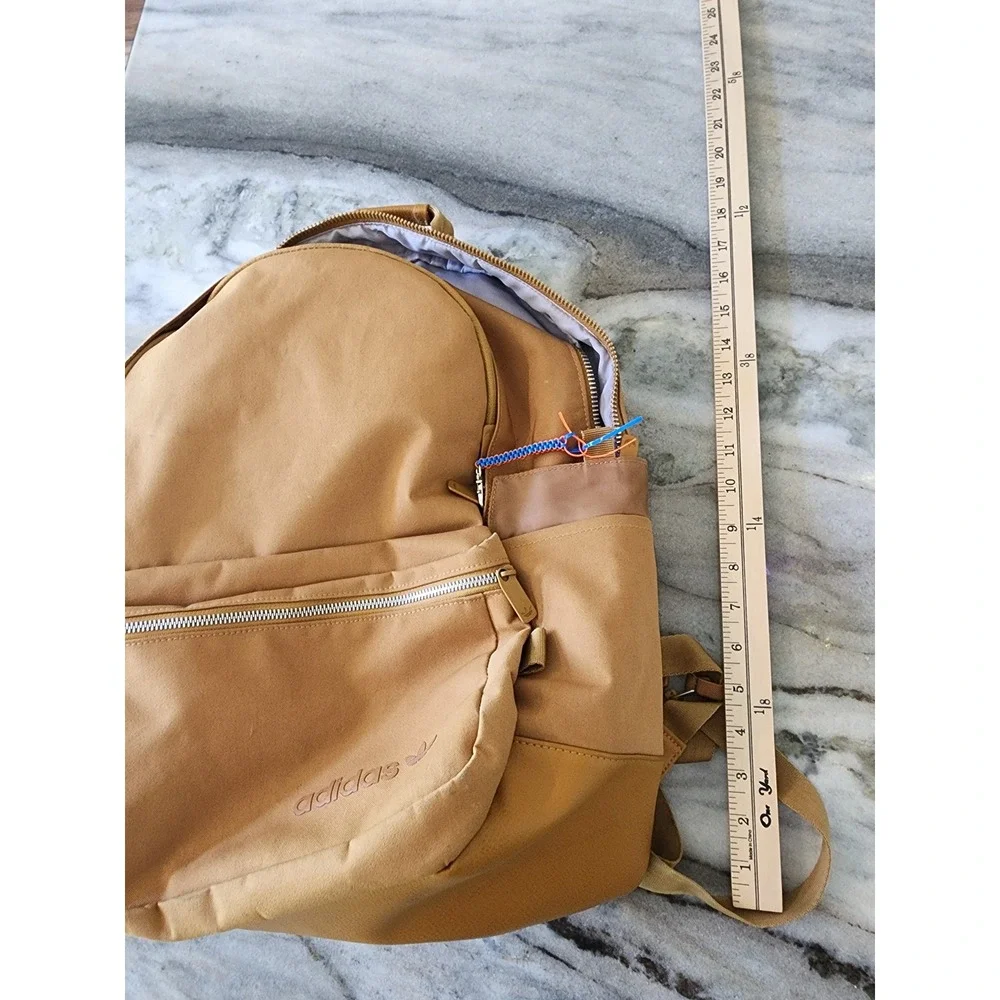 Adidas Originals ModernTrefoil Backpack Tan Canvas Gorpcore Utility Rucksack Bag
